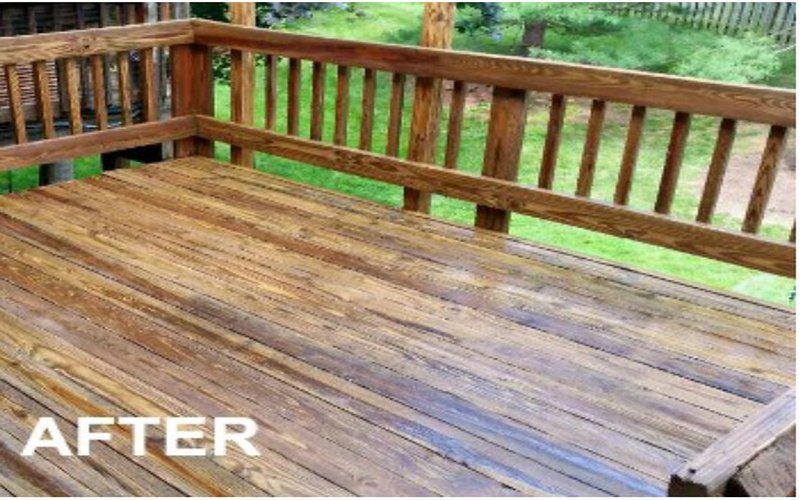Deck after pressure washing Wellington FL