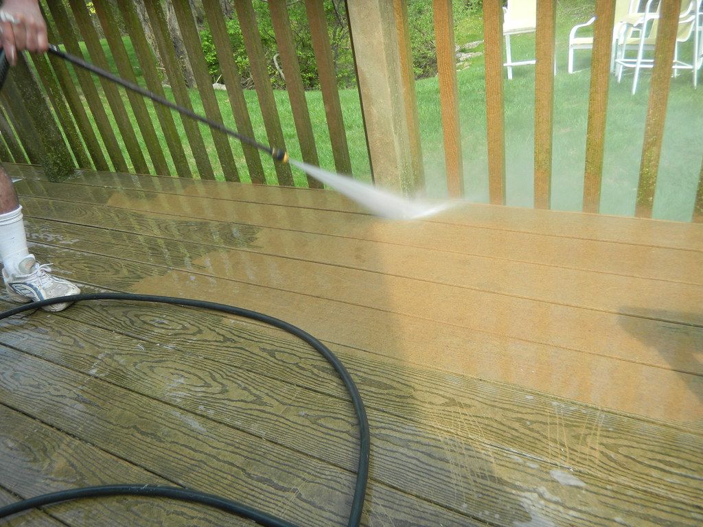 Wood deck cleaning and restoration pressure washing service in Delray Beach FL