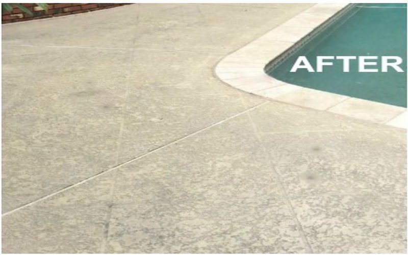 Pool deck after pressure washing Palm Beach County